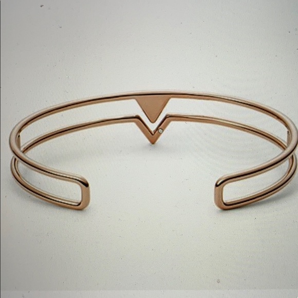 Fossil Turquoise Open Cuff Rose Gold Bracelet - Picture 2 of 3